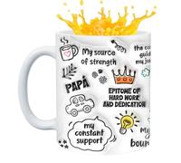 Evember Tazza Da Caffè Per Papà - Tazza da Tè Ceramica 3D Divertente - per Tè Whisky Birra Campeggio Casa Famiglia Festa | Supporto Scrivania Libreria Picnic Vacanza Famiglia