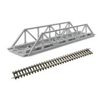 Evemodel 1 set pista H0 1:87 modello ponte a graticcio per modellino ferroviario (grigio chiaro)