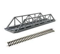 Evemodel 1 set pista H0 1:87 modello ponte a graticcio per modellino ferroviario (grigio scuro)