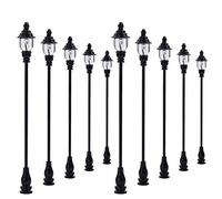 Evemodel 10 Lanterne a Gas 00/H0 LQS21 - Lanterne per Modelli - Nero - Piccolo - Indoor - Per Pista H0 - Vintage/Classico