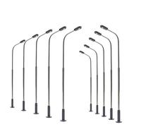 Evemodel 10 pezzi modello lampada pista H0 1:87 Lampade Strade Flessibile Altezza Illuminazione Modello Paesaggio (Bianco Caldo)