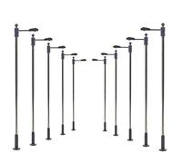 Evemodel 10pz Lampione A Singoli Testa Lampada da Giardino in scala HO Per 1/87 Layout Modello Treni Bianco LED