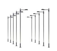 Evemodel 10pz Lampione A Singoli Testa Lampada da Giardino in scala HO Per 1/87 Layout Modello Treni Bianco LED