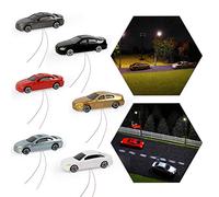 Evemodel 12 pezzi H0 TT Model auto illuminate con luci LED da 12 V per edifici, layout 12 V