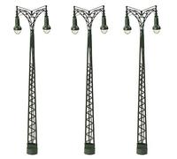 Evemodel 3 Pezzi Modello Ferroviario Treno LED Lampada Post Luci stradali Bianco Ho Scala