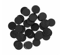 Evemodel 40 basi rotonde in plastica, 25 mm, per miniature Wargame | 25 mm, plastica nera, basi per miniature, giochi di guerra
