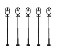 Evemodel 5 lanterne stradali a LED, binario N 1:160, illuminazione per | Lanterne stradali a LED, bianco caldo, design classico, per modellismo, strade e diorami