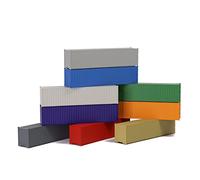 Evemodel 9 Pezzi di Colore Misto Calibro N 1:160 Contenitore di carico Vuoto per Container (40ft)
