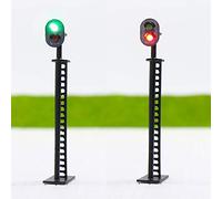 Evemodel Segnali di Blocco Ferroviario Modello 5 Pezzi Scala Ho o OO Verde/Rosso 8 cm 12V LED
