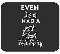 Even Jesus Had A Fish Story Tappetino Scrivania Morbido Mouse Pad Portatile Tappetino per Mouse for Lavoro Laptop Accessori Scrivania 25X30Cm