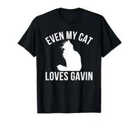 Even My Cat Loves Gavin Birthday First Name Birman Mom Dad Maglietta