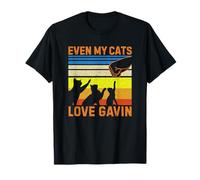 Even My Cats Love Gavin Birthday First Name Maglietta