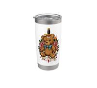 Even The Cute Ones Snap Edgy Teddy Design Bear Bicchiere termico in acciaio inox doppia parete
