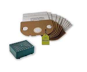 eVendix Set di filtri compatibili con Vorwerk Tiger/Folletto 251, 252: 10 sacchetti per aspirapolvere + 1 sistema di filtraggio attivo