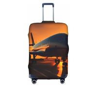 Evengigy Airplane at Sunset - Copertura per bagagli con stampa di aeroplano al tramonto, protezione da viaggio per bagagli da 45,7 a 81,7 cm, bianco, S