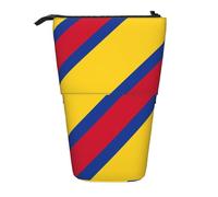 Evengigy Astuccio carino con stampa bandiera della Colombia con cerniera supporto regolabile portamatite divertente borsa trucco, Nero , Taglia unica, Organizer per borse