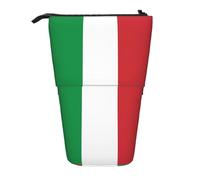 Evengigy Astuccio carino con stampa bandiera dell'Italia con cerniera e supporto regolabile porta matite divertente borsa per il trucco, Nero , Taglia unica, Organizer per borse