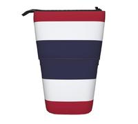Evengigy Astuccio carino con stampa della bandiera della Thailandia con cerniera supporto regolabile portapenne divertente borsa per il trucco, Nero , Taglia unica, Organizer per borse