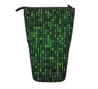 Evengigy Astuccio carino con stampa di Hacker Era con cerniera e supporto regolabile portamatite divertente borsa per il trucco, Nero , Taglia unica, Organizer per borse