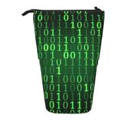 Evengigy Astuccio carino con stampa di Hacker Era con cerniera e supporto regolabile portamatite divertente borsa per il trucco, Nero , Taglia unica, Organizer per borse