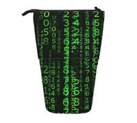Evengigy Astuccio carino con stampa di Hacker Era con cerniera e supporto regolabile portamatite divertente borsa per il trucco, Nero , Taglia unica, Organizer per borse