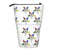 Evengigy Astuccio con stampa di stelle orientali e stelle, con cerniera e supporto regolabile, divertente borsa per il trucco, Nero , Taglia unica, Organizer per borse