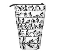 Evengigy Astuccio con stampa sportiva con cerniera e supporto regolabile, divertente trousse per il trucco, Nero , Taglia unica, Organizer per borse