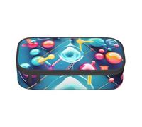Evengigy Astuccio per matite con illustrazione astratta di scienza chimica con stampa 3D, borsa portatile da viaggio, borsa da trucco da donna, Nero , Taglia unica, Astuccio per trucchi