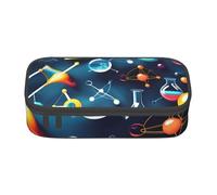 Evengigy Astuccio per matite con stampa astratta scientifica chimica, borsa portatile Desigh, borsa da viaggio da donna, borsa da viaggio, Nero , Taglia unica, Astuccio per trucchi