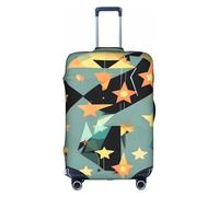 Evengigy Atomic Stars - Copertura per bagagli con stampa retrò con stelle, adatta per bagagli da 45,7 a 81,7 cm, bianco, XL