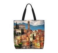 Evengigy Bella borsa tote con stampa italiana e tasca interna con cerniera per donne signora, borsa per la spesa riutilizzabile da viaggio