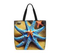 Evengigy Bella borsa tote con stampa stella marina e tasca interna con cerniera per donne signora, borsa per la spesa riutilizzabile da viaggio