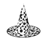Evengigy Black & White Big Dot Print Halloween Hat divertente strega cappello pieghevole copricapo Cosplay Decor personalizzato 2 pezzi
