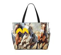 Evengigy Cavalli che corrono stampa artistica impermeabile Beach Tote Pool Bags per le donne grande palestra Tote Carry On Bag per viaggio
