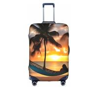 Evengigy Coconut Beach Tramonto Amaca Stampa Bagagli Copertura Valigie Copertura di Viaggio Protector Baggage Fit 45-81 Pollici Bagagli, bianco, M