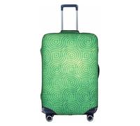 Evengigy Copertura per bagagli con stampa a trama curva verde per valigie da viaggio, adatta per bagagli da 45,7 a 81,7 cm, bianco, L
