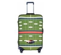 Evengigy Copertura per bagagli con stampa di campo da football americano e palloni, protezione da viaggio adatta per bagagli da 45,7 a 81,7 cm, bianco, XL