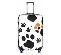 Evengigy Copertura per bagagli con stampa di impronte di zampa di animale, protezione da viaggio per bagagli da 45,7 a 81,7 cm, bianco, M