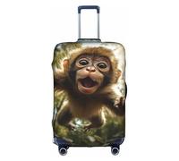 Evengigy Copertura per bagagli con stampa scimmia, protezione da viaggio, adatta per bagagli da 45,7 a 81,7 cm, bianco, XL