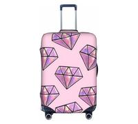 Evengigy Copertura per valigia, con stampa a rombi, colore rosa, adatta per bagagli da 45,7 a 81,7 cm, bianco, M