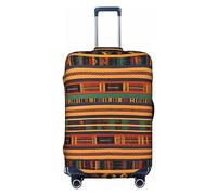 Evengigy Copertura per valigie africana con stampa tessitura, protezione da viaggio adatta per bagagli da 45,7 a 81,7 cm, bianco, S