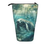 Evengigy Crazy Save - Astuccio con stampa di lamantino, con cerniera e supporto regolabile, divertente trousse per il trucco