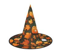 Evengigy Happy Thanksgiving Day Pumpkin Print Halloween Hat divertente strega cappello pieghevole copricapo Cosplay Decor personalizzato 2 pezzi