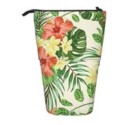 Evengigy Hojas Tropicales y Flores - Astuccio con cerniera e supporto regolabile, divertente trousse per il trucco, Nero , Taglia unica, Organizer per borse