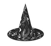 Evengigy Nero Bianco Serpente Modello Stampa Halloween Cappello divertente Strega Cappello pieghevole copricapo Cosplay Decor personalizzato 2 pezzi