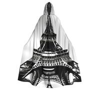Evengigy Nero Parigi Torre Eiffel stampa donne uomini adulti Halloween mantello con cappuccio mantello con cappuccio mantello cosplay mantello uniforme