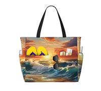 Evengigy Oceano Tramonto Scenario Stampa Impermeabile Spiaggia Tote Pool Borse per le Donne Grande Palestra Tote Carry On Bag per Viaggio