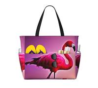 Evengigy Rosa Flamingo stampa impermeabile spiaggia Tote Pool Bags per le donne grande palestra Tote Carry On Bag per viaggio