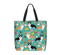 Evengigy Simpatica borsa tote con stampa Corgi e tasca interna con cerniera per donna da donna, borsa per la spesa riutilizzabile da viaggio