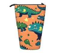 Evengigy Simpatico astuccio con stampa di dinosauri, con cerniera e supporto regolabile, divertente borsa per il trucco, Nero , Taglia unica, Organizer per borse
